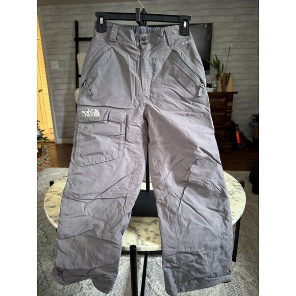 The North Face Gray Hyvent Ski Snowboard Waterproof Snow Pants Boys Size M - Picture 1 of 7